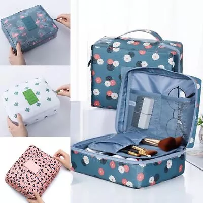 Large Folding Travel Toiletry Hanging Wash Bag Make Up Cosmetic Case With Hook • £4.49