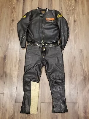 VANSON Leather Motorcycle Racing 2-Pc Suit Jacket & Pants • $475