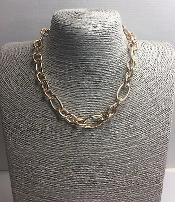 Chunky Oval Link Gold Tone Short Chain Necklace 90s 00s Y2k • £9.99