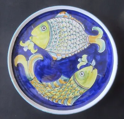 Ceramica Falcone Vietri Italy 11  Plate Majolica Fish Pisces Hand Painted • $44.99