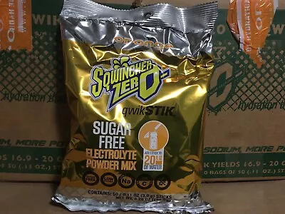 $24.25 • Buy Sqwincher Zero Qwik Stik Sugar Free - Orange - 0.11 0z Per Stik (Pack Of 50)