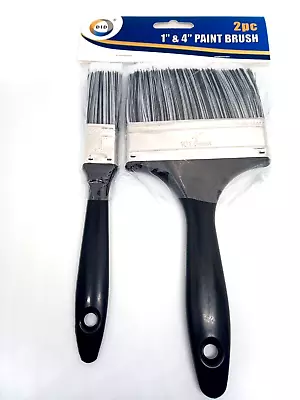 Paint Brush Set With Black Handle  4   And 1   Inchlarge And Small Paint Brush • £2.99