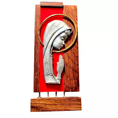 Vintage 1960s Mid Century Madonna Child Virgin Mary Statue Wood MCM Catholic • $19