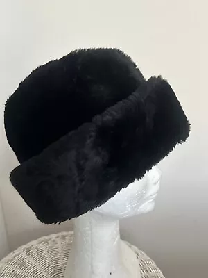 Failsworth Cossack Black Faux Fur Ladies Warm Hat. VTG 60’s. MR20734 • £7.50