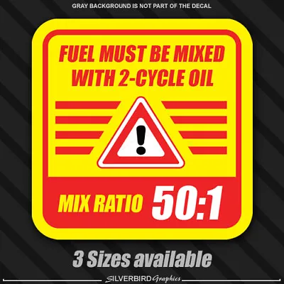 2-Cycle Oil 50:1 Fuel Mix Ratio Decal Sticker Chain Saw Weed Trimmer Gas Mower • $3.96