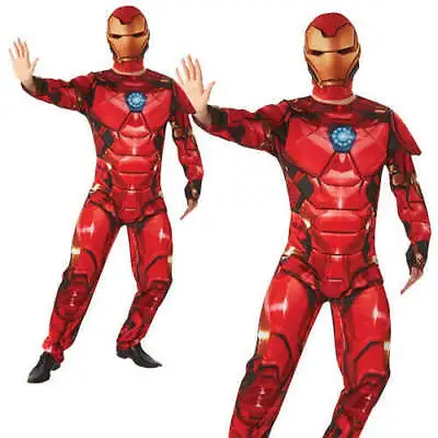 Iron Man Deluxe Mens Costume Marvel Superhero Fancy Dress Outfit • £33.99