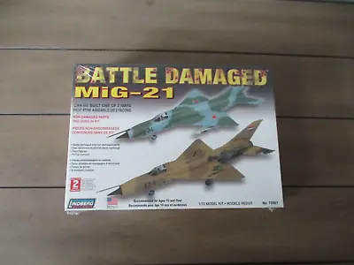 Lindberg Battle Damaged Mig-21 Plastic Model Kit Sealed 1:72 Scale #70961 • $15