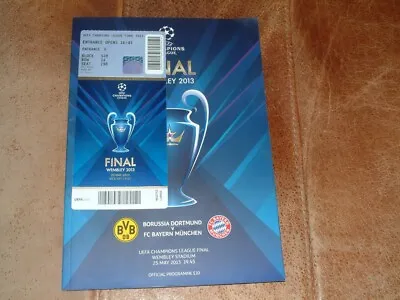 2013 Champions League Final - Bayern Munich V Borussia Dortmund Prog + Ticket • £59.99