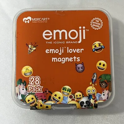 Set Of 28 Morcart Brand Emoji Lover Flat Round Refrigerator Magnets Novelty • $9.95