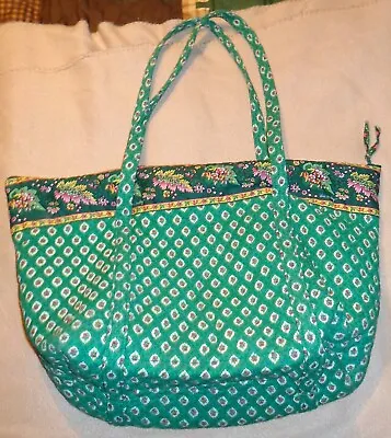 Vera Bradley Miller Bag Tote Travel Bag Carry-on Gym Overnight Greenfield Green • $27.95