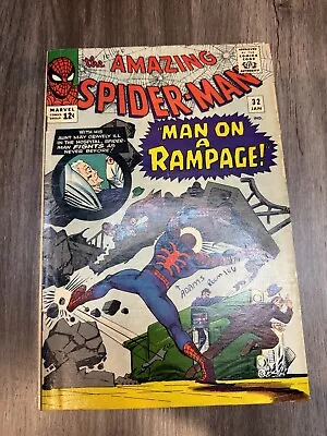 Amazing Spider-man 32  Vol 1 (1963)  Marvel 1966 Man On A Rampage • $89.99