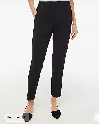 J Crew “Jamie Pant” Size 0 Black Elastic Waist Tapered Crop Leg Pant Trousers • $18.14