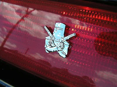 NED KELLY CAR TAILLIGHT EMBLEM PAIR Chrome Small Metal CAR BADGES *New* Outlaw • $19.95