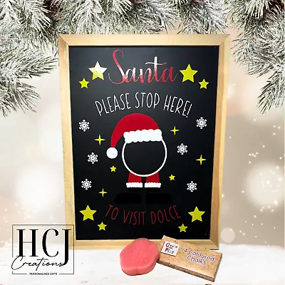 Personalised Wooden Chalkboard Countdown To Santa Christmas Decoration • £7.99