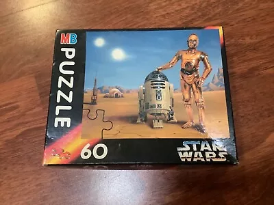 Star Wars Puzzle: C-3PO & R2-D2 60 Piece Puzzle; MB Hasbro 1992 • $14.48