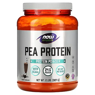 Now Foods Sports Pea Protein Dutch Chocolate 2 Lbs 907 G Dairy-Free GMP Quality • $29.21
