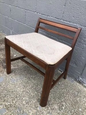 $139.99 • Buy Vintage Antique Wood Piano/Vanity/Sewing Stool Bench Seat Waterfall Art Deco Era