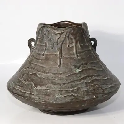 £92.67 • Buy Japanese Vintage Bronze Flower Vase Mt Fuji-shaped Signed Sado BV404