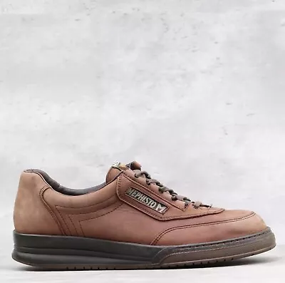 Mephisto Rush Runoff Air Mens 8.5 US Brown Leather Casual Walking Shoes Sneakers • $33.66