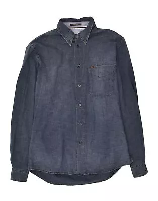 MARLBORO CLASSICS Mens Denim Shirt Small Navy Blue Cotton AD04 • $20.27