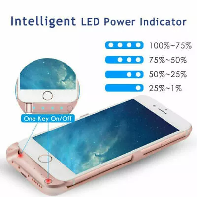 For IPhone Power Bank Portable Charger Cover Battery Case 10000mAh  5 6 7 8 Plus • £19.99