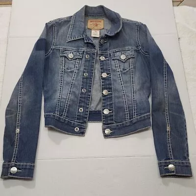 True Religion Women’s Fitted Denim Jean Jacket Medium Wash Size XS Emily • $19.99