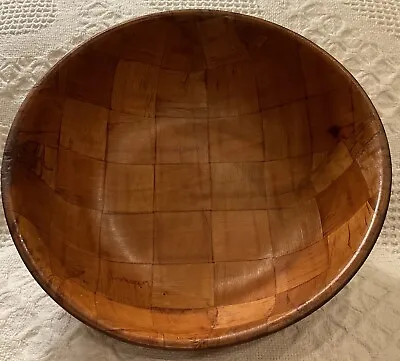 Vintage 1970s 10” Bamboo Woven Serving/Salad Bowl Preowned • $9.99