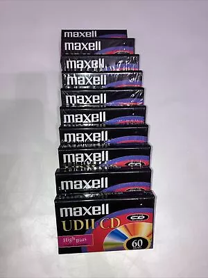 NEW & SEALED Lot Of 10 MAXELL UD II CD 60 HIGH BIAS CrO2 Cassette Tapes Chrome • $94.87