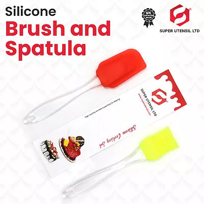 Silicone Spatula Bowl Scraper Cooking Baking Cake Mixing Silicone Utensil Brush • £2.99