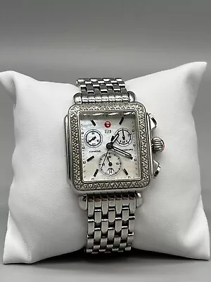 Michele MW06A01A1025 Diamond Bezel Mother Of Pearl Dial Chronograph Watch • $499.99