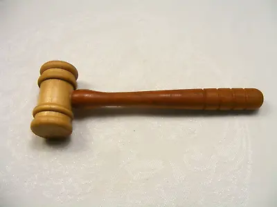 Vintage Handmade Two-Toned Wooden Gavel 2-a • $24.99