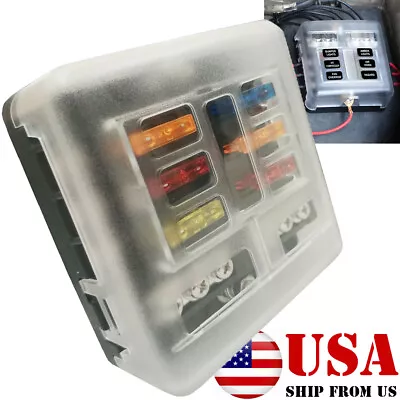 6-Way 12V/32V Auto Marine Car Power Distribution Blade Fuse Holder Box Block • $12.89