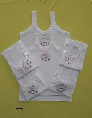 £6.99 • Buy 2 Pack Girls Kids School Thermal White COTTON Vests Camisoles Breathable Tops  