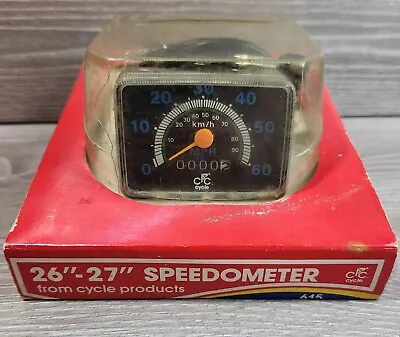 Vintage Cycle Products 26 -27  Mechanical Speedometer / Odometer #615 60MPH Nos • $39.99