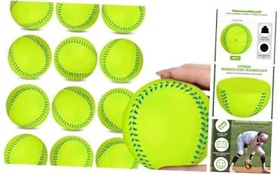  12 Pcs Rubber Baseball 9 Inch Soft Baseballs 4oz Practice Training Yellow • $36.38