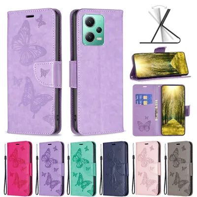 Butterfly Wallet Leather Flip Case Cover For Xiaomi Redmi 12 A2 A12C Note 12S • $12.14