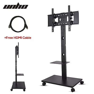 Mobile Rolling TV Cart Stand With Locking Wheels For 32-70'' LCD LED Flat Screen • $65.92