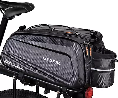 Bike Bags For Bicycle Rear Rack - 9.5L Hard Shell Waterproof Bike Ebike Trunk Pa • $56.99