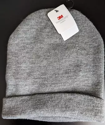 3M THINSULATE KNIT GRAY BEANIE Insulation Double Layer Warm Unisex Hat One Size • $6.50