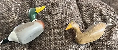 Decoy Ducks Vintage Antique Signed By Clarence Titbird 1974 & 1979 • $85