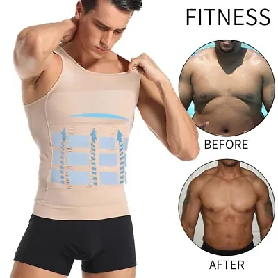 Men's Slim Vest Body Shaper Gynecomastia Moobs Compression Undershirts Shapewear • $18.24