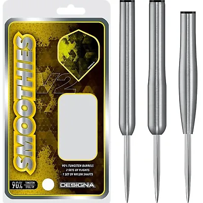 Designa Smoothies V2 Tungsten Darts Set 21g 22g 23g 24g 25g 26g Grams Smooth • £3.95