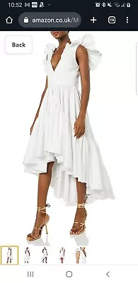 £50 • Buy Making The Cut S.3 Sienna Ruffle High Low Dress Small White Rrp139