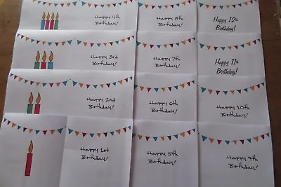 A4 Age 1 To 12 Birthday Card Inserts To Make A5 For Handmade Cards FREE UK POST • £3.50