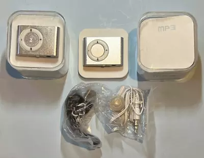 Lot 2 MP3 Multimedia Player With 1GB USB Flash Disk Small Silver With Clip • $11.95