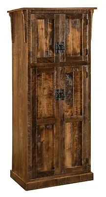 Amish Rustic Kitchen Pantry Storage Cabinet Solid Rough Sawn Wood Roll Shelf 32  • $2099