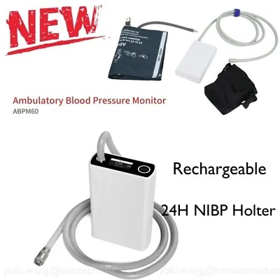 ABPM60 NIBP Holter 24H Rechargeable Digital Blood Pressure Monitor Ambulatory • £148.80