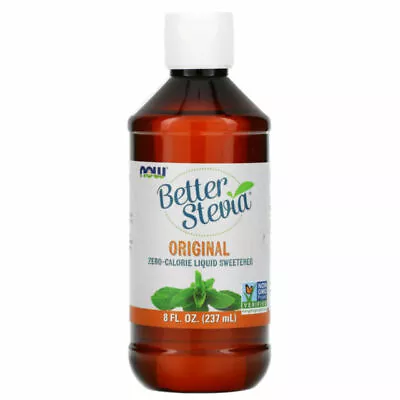 NOW FOODS Better Stevia Original Liquid Zero-Calorie Sweetener - 8 Oz Supplement • $18.99