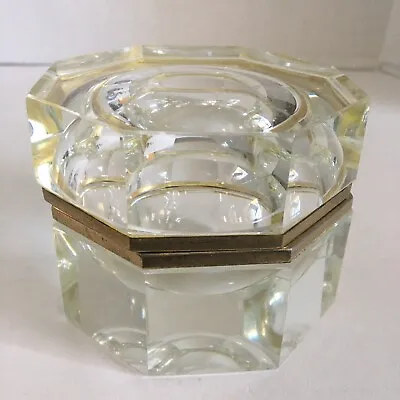 Vintage Alessandro Mandruzzato Murano Hinged Casket Octagon Crystal Italian • $719.95