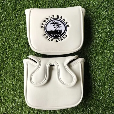 White Pebble Beach Golf Square Mallet Putter Head Cover For Center Shaft Putters • $9.89